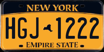 NY license plate HGJ1222