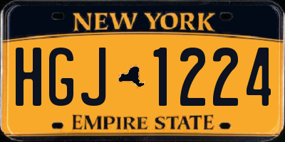 NY license plate HGJ1224