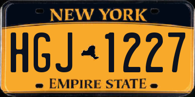 NY license plate HGJ1227
