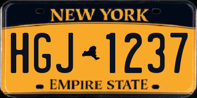 NY license plate HGJ1237