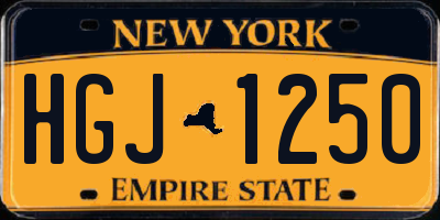 NY license plate HGJ1250