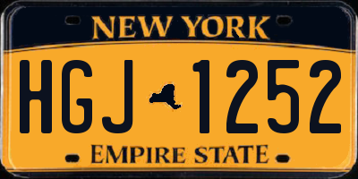 NY license plate HGJ1252