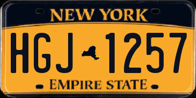 NY license plate HGJ1257