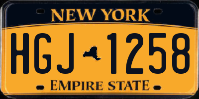 NY license plate HGJ1258