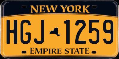 NY license plate HGJ1259