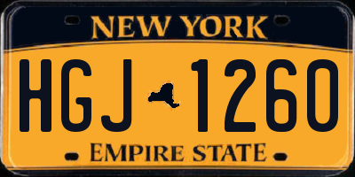 NY license plate HGJ1260