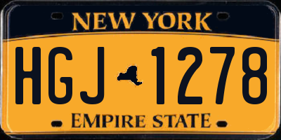 NY license plate HGJ1278