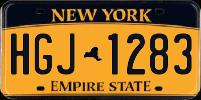 NY license plate HGJ1283