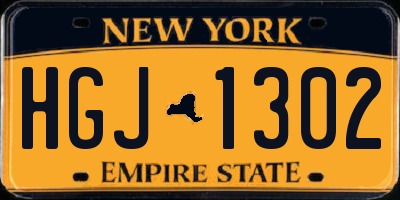NY license plate HGJ1302