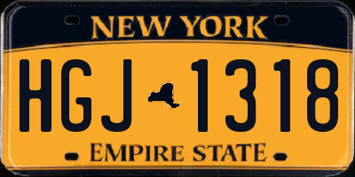 NY license plate HGJ1318