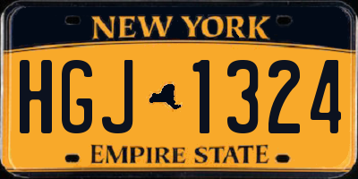 NY license plate HGJ1324
