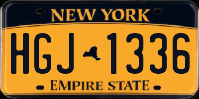 NY license plate HGJ1336