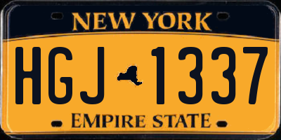 NY license plate HGJ1337
