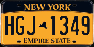 NY license plate HGJ1349