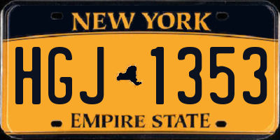 NY license plate HGJ1353