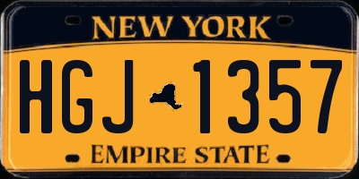 NY license plate HGJ1357