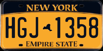 NY license plate HGJ1358