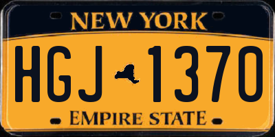 NY license plate HGJ1370