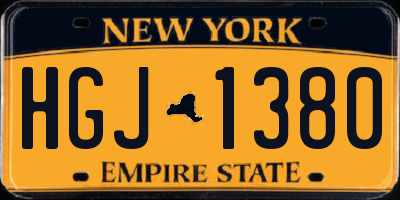 NY license plate HGJ1380