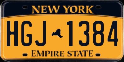 NY license plate HGJ1384