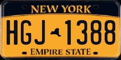 NY license plate HGJ1388