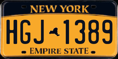 NY license plate HGJ1389