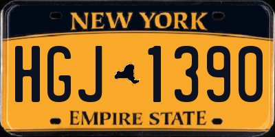 NY license plate HGJ1390