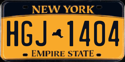 NY license plate HGJ1404