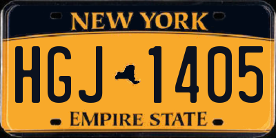 NY license plate HGJ1405