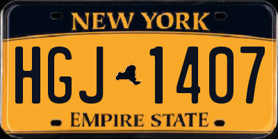 NY license plate HGJ1407