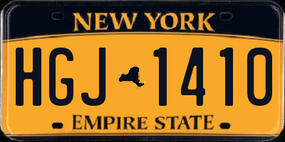 NY license plate HGJ1410