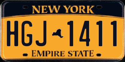 NY license plate HGJ1411