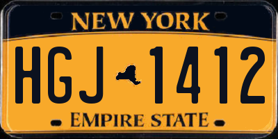 NY license plate HGJ1412