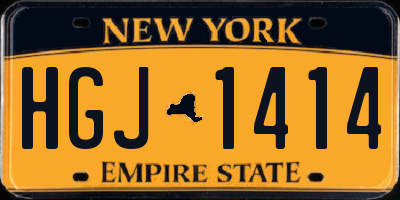 NY license plate HGJ1414