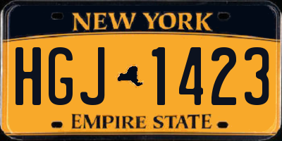NY license plate HGJ1423