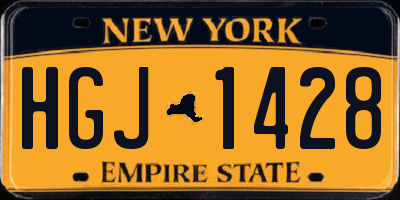 NY license plate HGJ1428
