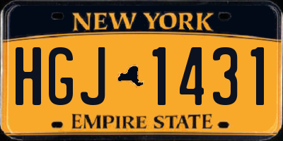 NY license plate HGJ1431