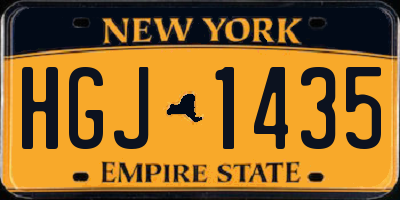 NY license plate HGJ1435