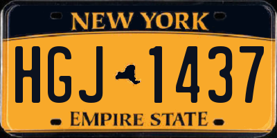 NY license plate HGJ1437