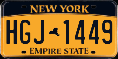 NY license plate HGJ1449