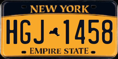 NY license plate HGJ1458