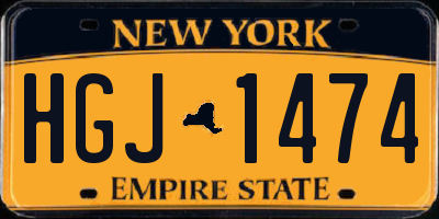 NY license plate HGJ1474