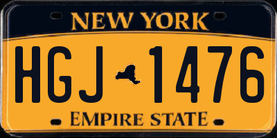 NY license plate HGJ1476