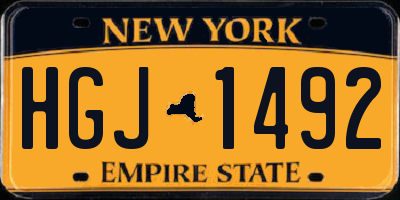 NY license plate HGJ1492