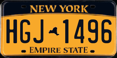NY license plate HGJ1496