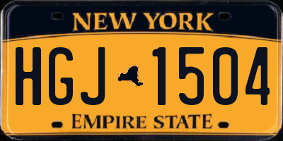 NY license plate HGJ1504