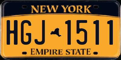 NY license plate HGJ1511