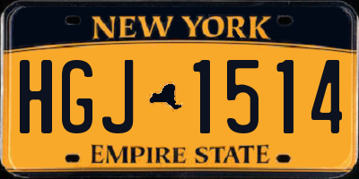 NY license plate HGJ1514