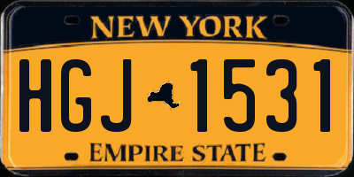 NY license plate HGJ1531