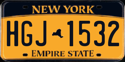 NY license plate HGJ1532